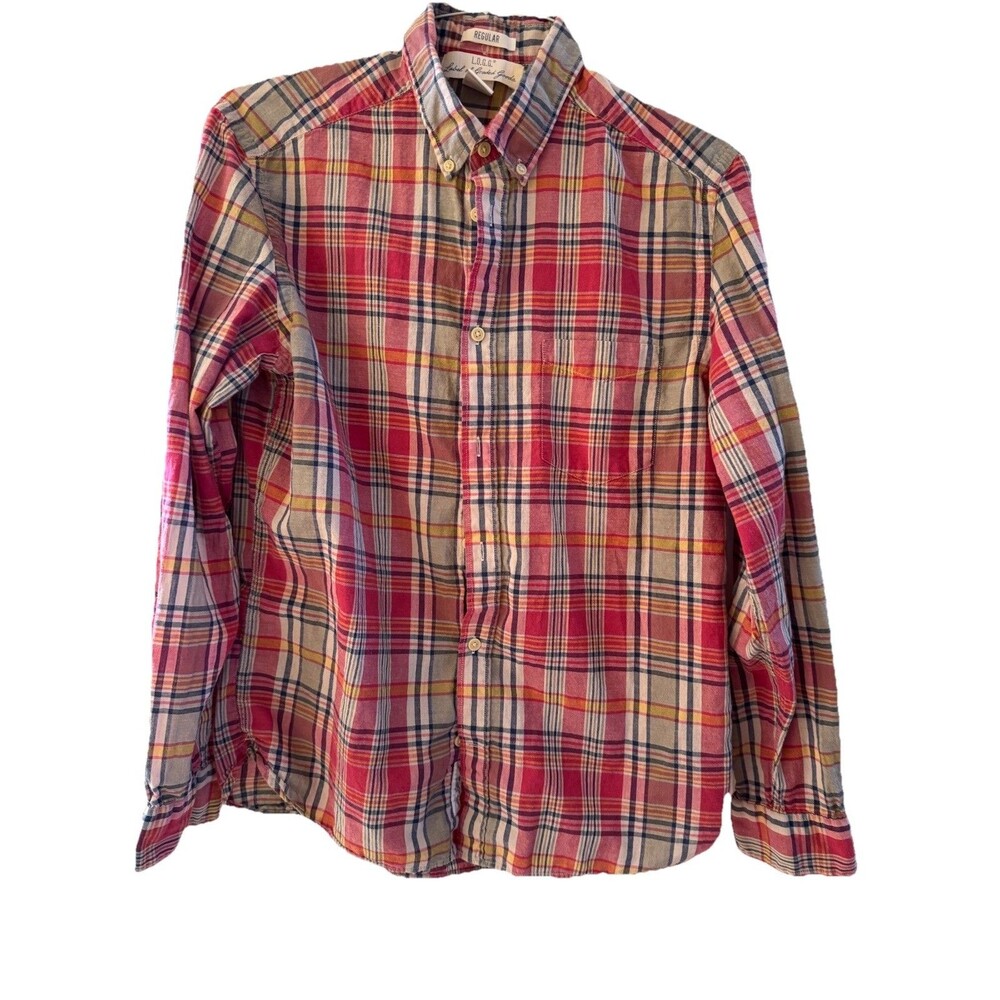 H&M L.O.G.G. Men's Blue Multicolored Button Down Shirt Size Medium 100% Lot Of 2